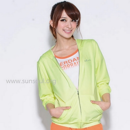 【SUNSOUL】光能長袖連帽運動外套-XL(黃光)