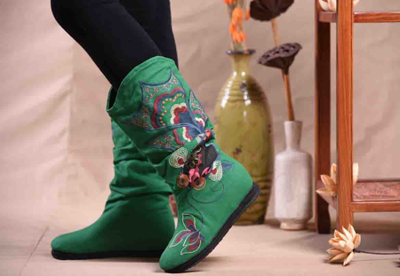 漢舞民族風內增高女靴